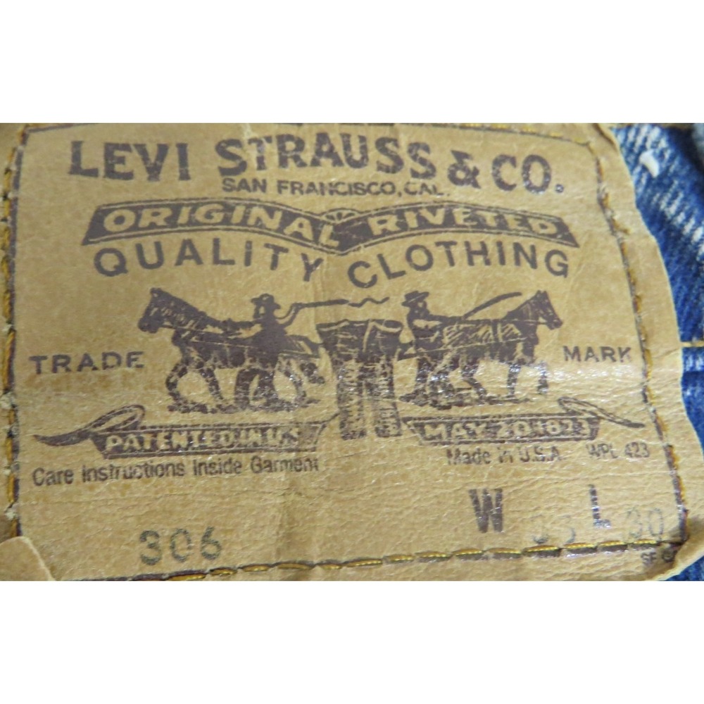 Levis VTG 1980 306 Orange Tab Jeans Men's W37 L25 Acid Wash Denim Straight Pants